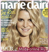 Джессика Симпсон без макияжа и ретуши на обложке майского Marie Claire