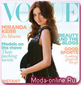Миранда Керр (Miranda Kerr) стала первой беременной девушкой на обложке Vogue Australia